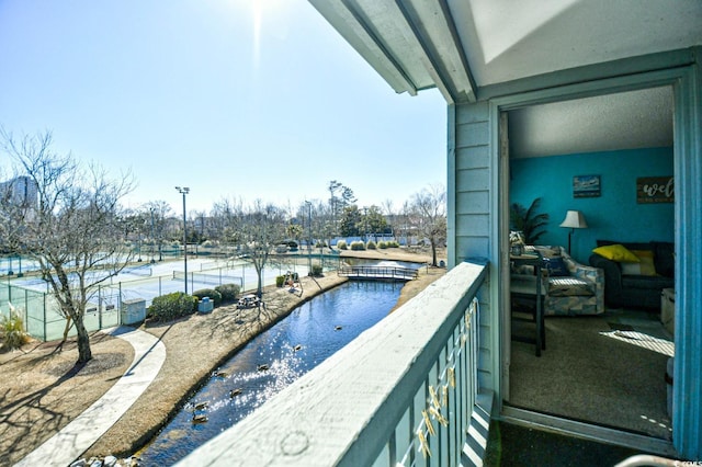 balcony with a water view