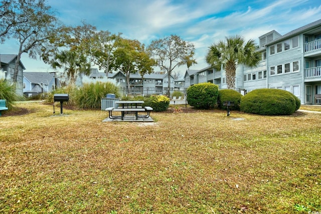 surrounding community featuring a lawn