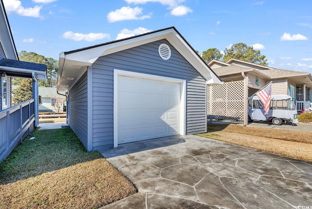 view of garage