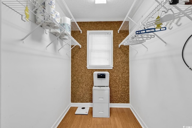 walk in closet featuring hardwood / wood-style flooring