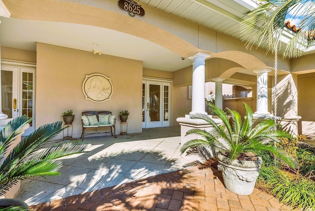 view of patio with french doors