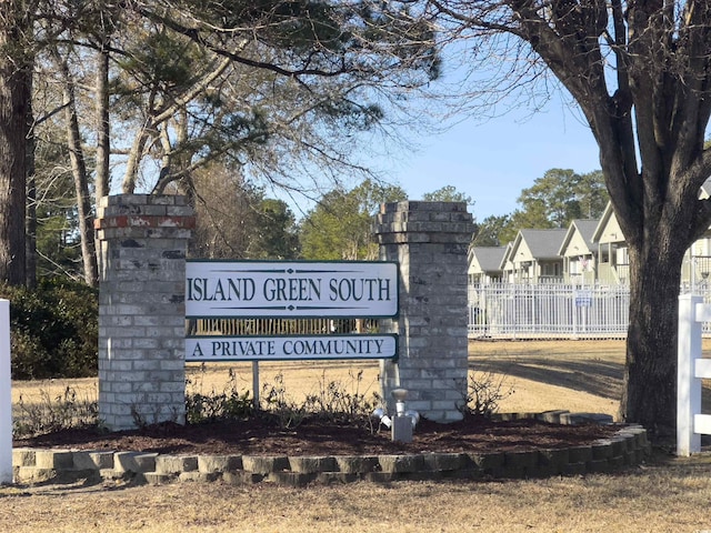 view of community sign