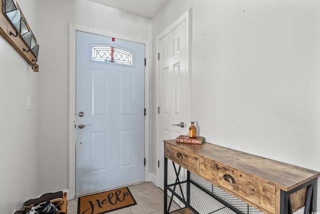 view of tiled foyer entrance