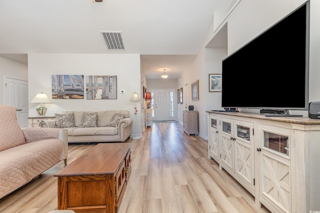 living room featuring light hardwood / wood-style floors