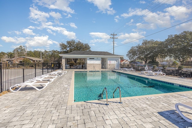 view of pool featuring a patio area