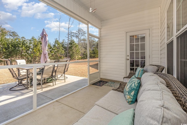 view of sunroom