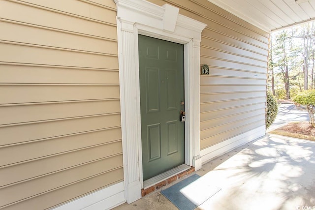 view of doorway to property