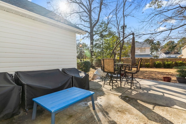 view of patio with a grill