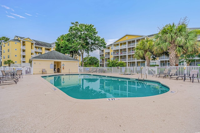 view of pool with a patio