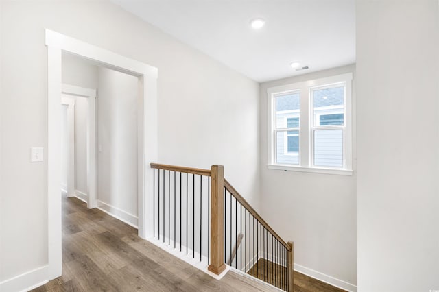 hallway featuring hardwood / wood-style floors