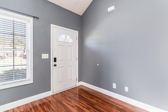 foyer entrance featuring hardwood / wood-style flooring and a wealth of natural light