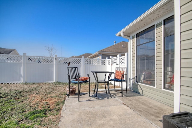 view of patio / terrace with fence