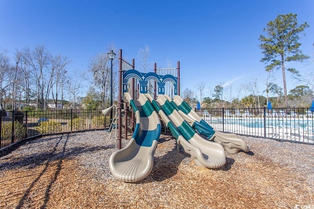 view of play area with a community pool