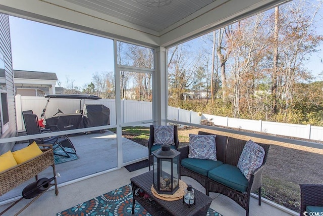 view of sunroom