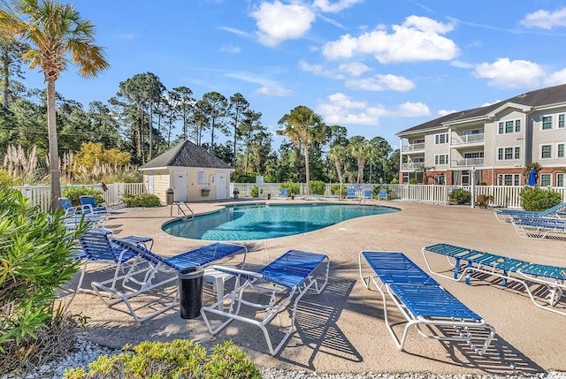 view of pool with a patio