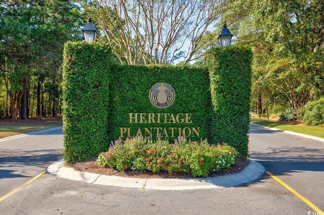 view of community sign