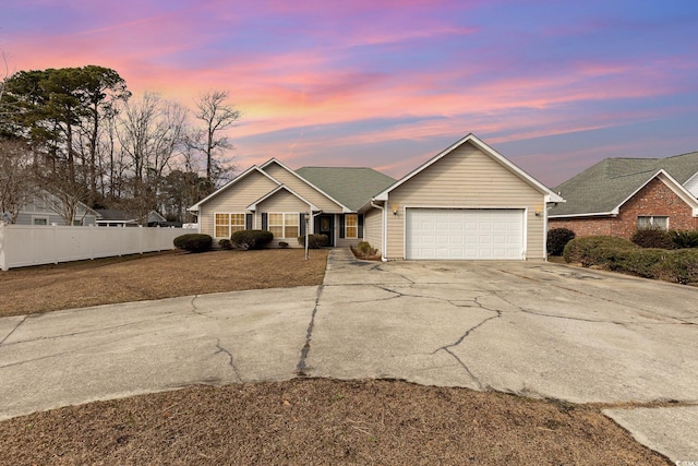 ranch-style house with a garage