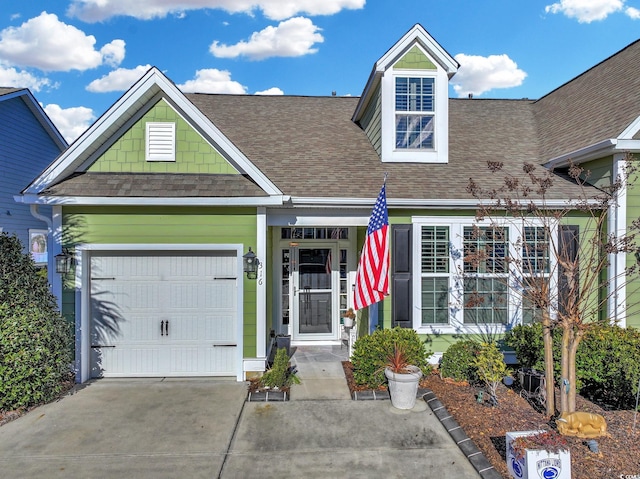 view of front of house with a garage