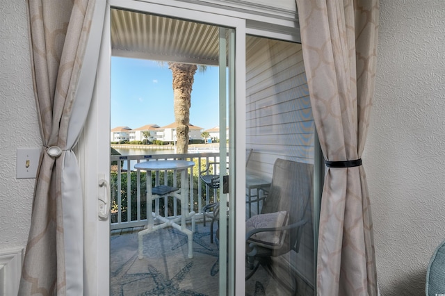 balcony with a water view