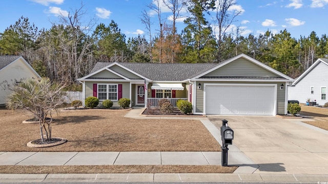 single story home featuring a garage