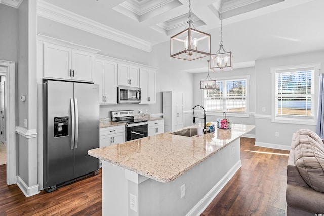 kitchen featuring white cabinetry, appliances with stainless steel finishes, and sink