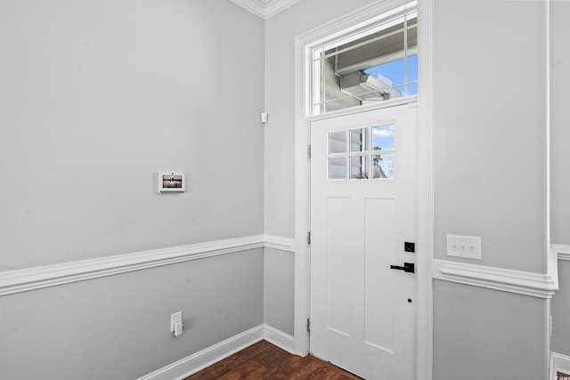 entrance foyer with dark hardwood / wood-style flooring