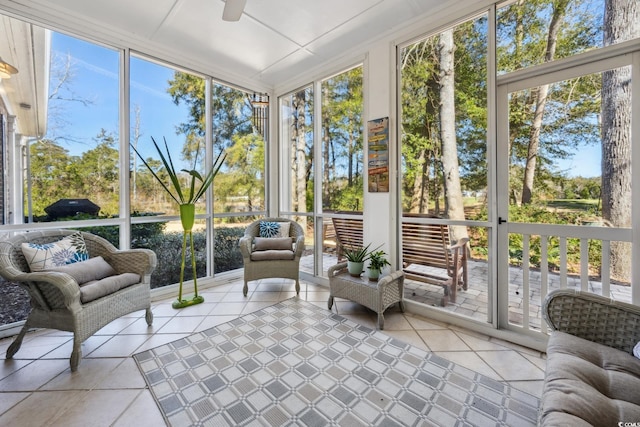 489-3 Golden Bear Dr Unit 3, Pawleys Island, SC 29585 - sunroom featuring plenty of natural light and a ceiling fan