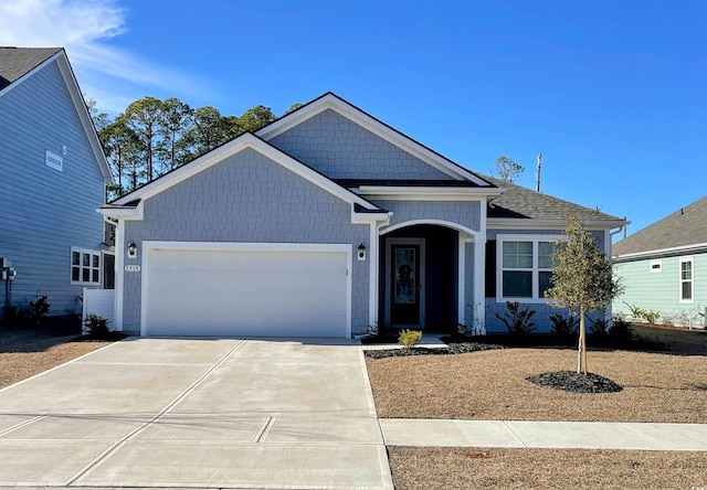 view of front of house with a garage