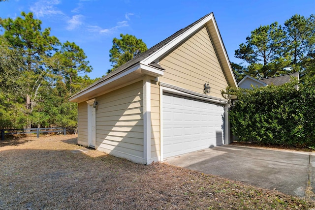 view of garage