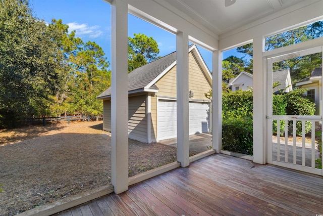 view of unfurnished sunroom