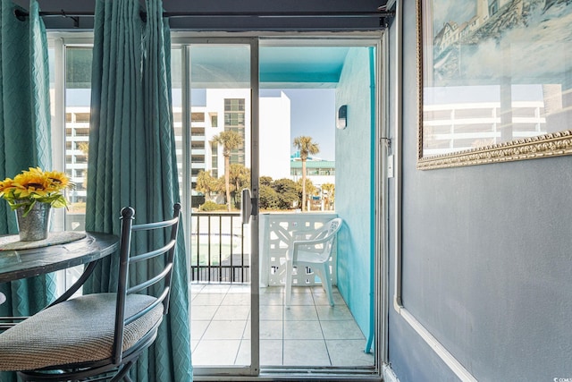 entryway featuring tile patterned flooring