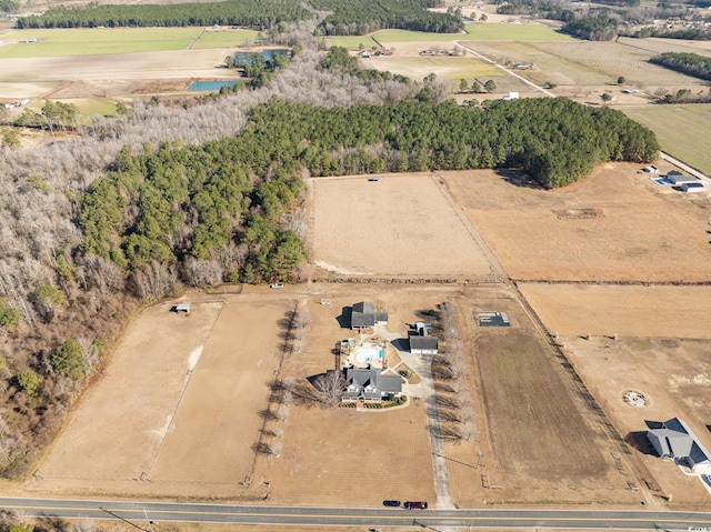 bird's eye view featuring a rural view