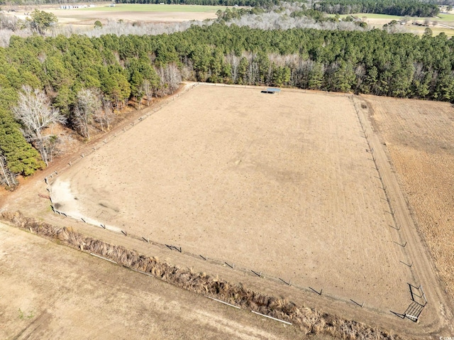 bird's eye view with a rural view