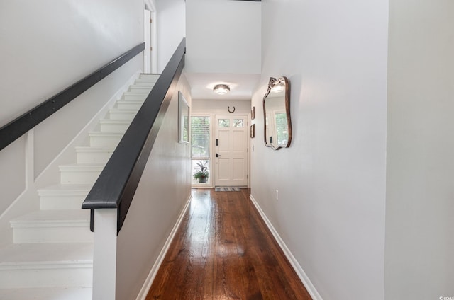 hallway featuring wood-type flooring