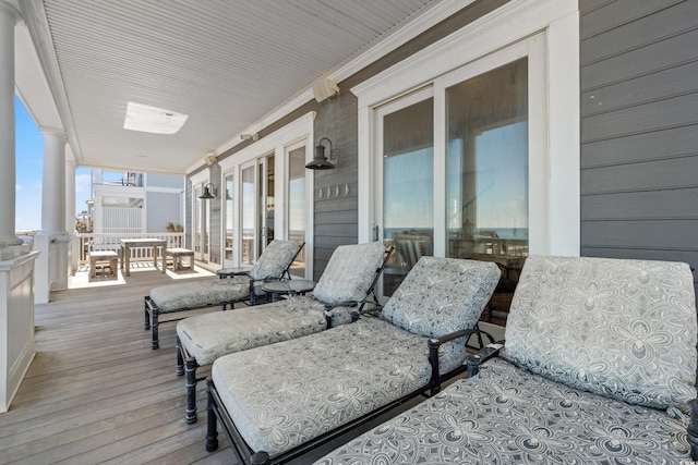 wooden deck with a porch