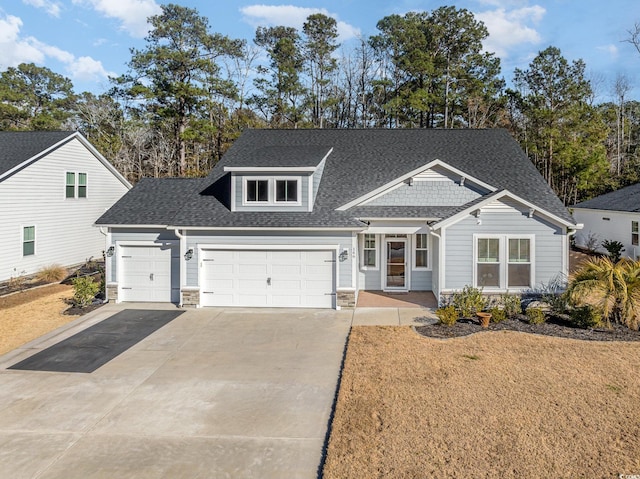 view of front of house with a garage