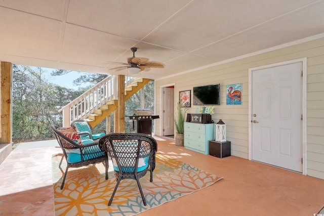 view of patio / terrace with ceiling fan