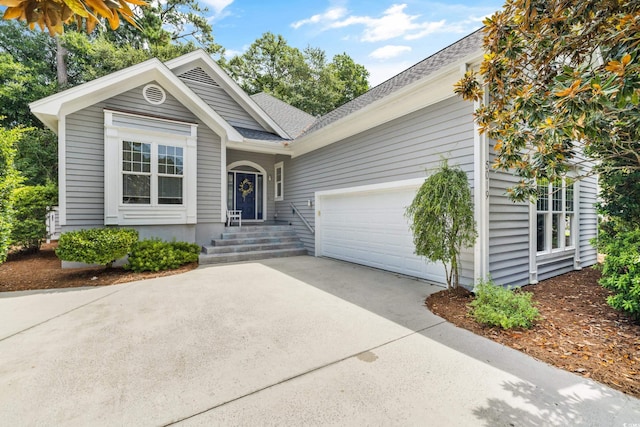 view of front of property featuring a garage