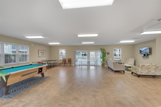 game room with pool table