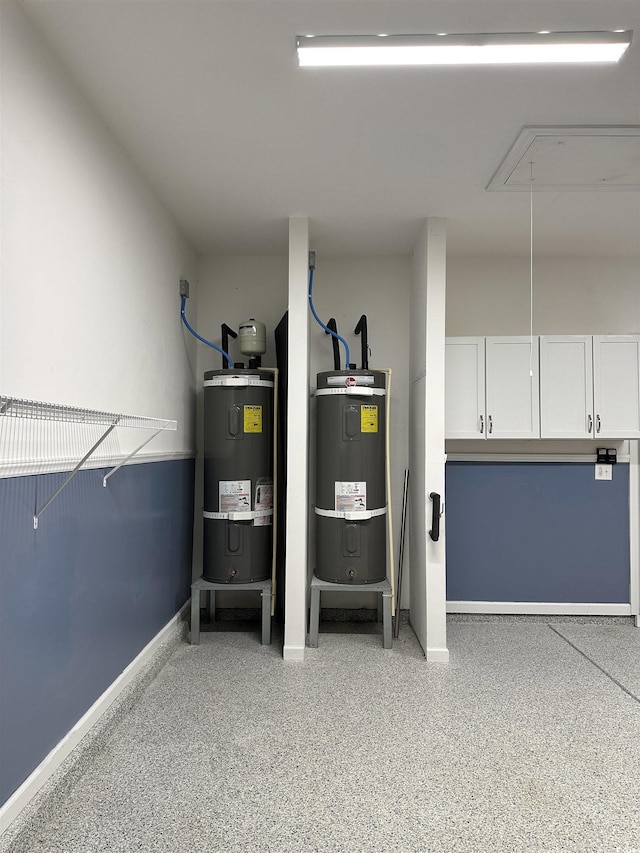 utility room with secured water heater