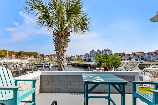 balcony with a water view