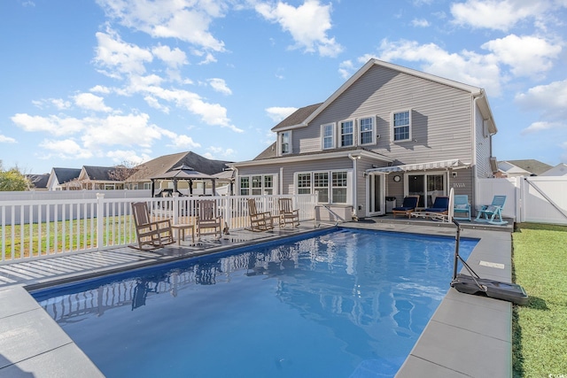 exterior space featuring a gazebo, a yard, and a patio