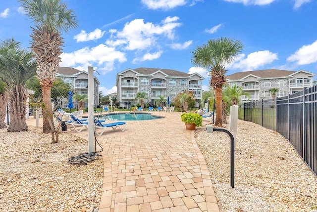 view of pool with a patio area