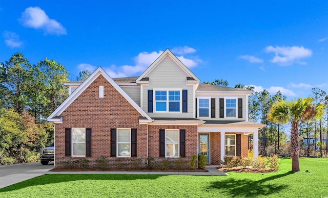 view of front of property featuring a front yard