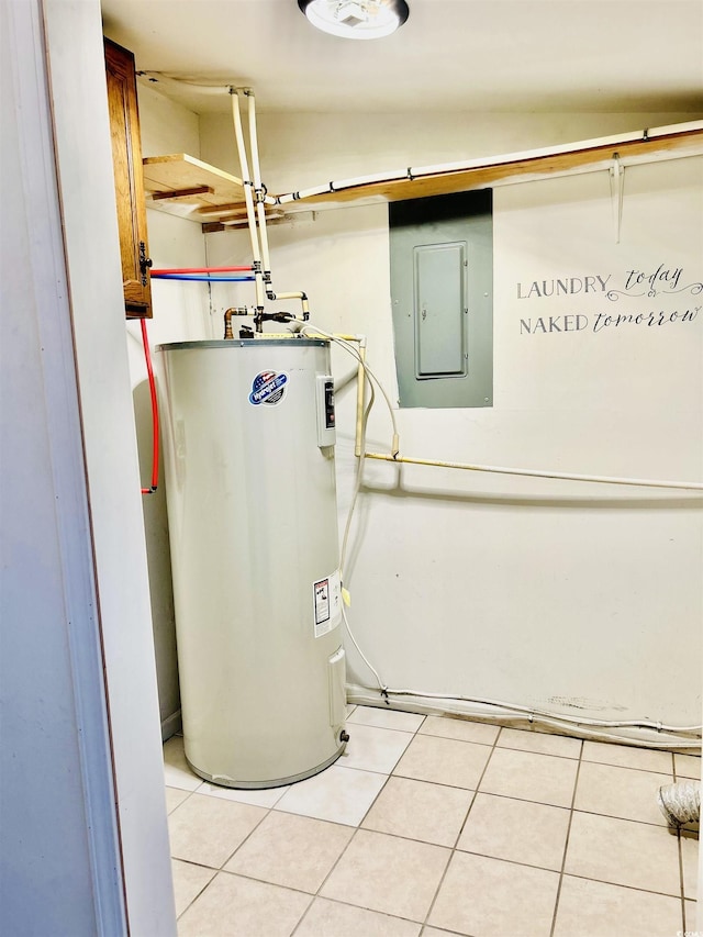 utilities with electric panel and electric water heater