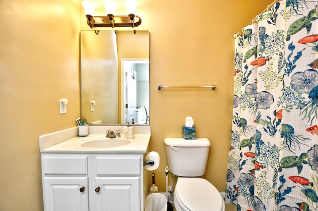 6015 Catalina Dr Unit 431, North Myrtle Beach, SC 29582 - full bathroom featuring toilet, vanity, and a shower with shower curtain