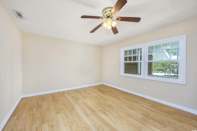 7602 Porcher Dr Unit C, Myrtle Beach, SC 29572 - spare room with light wood-type flooring, a ceiling fan, baseboards, and visible vents