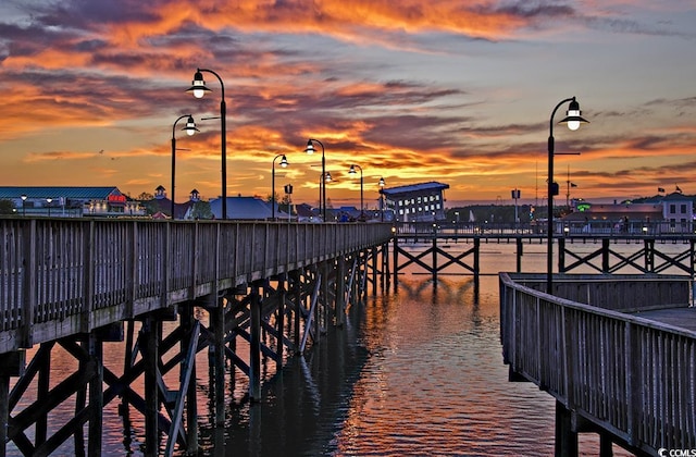 7602 Porcher Dr Unit C, Myrtle Beach, SC 29572 - view of community with a pier and a water view