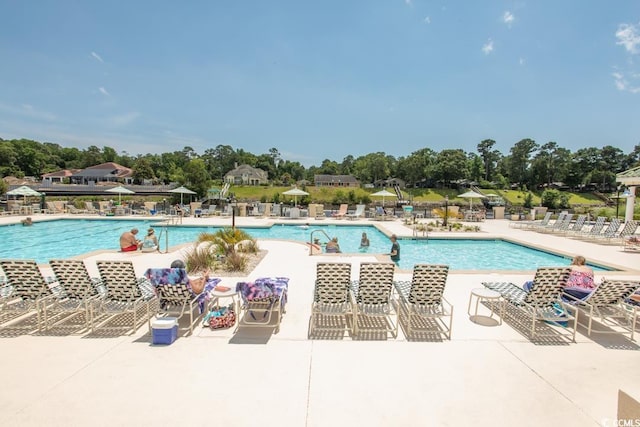 view of pool with a patio