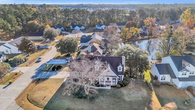 aerial view with a residential view